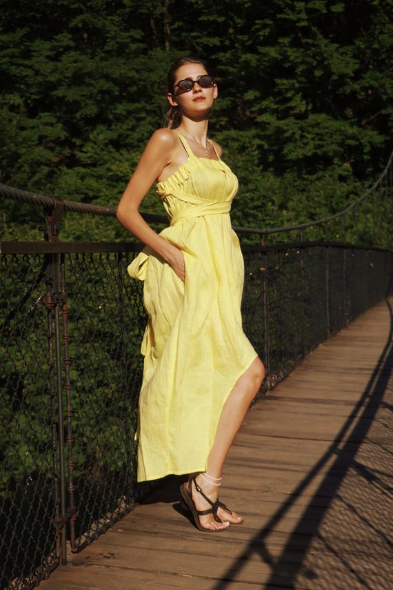 yellow asymmetrical dresses Yellow Asymmetrical Dress | Miami Dress Designer main image 0