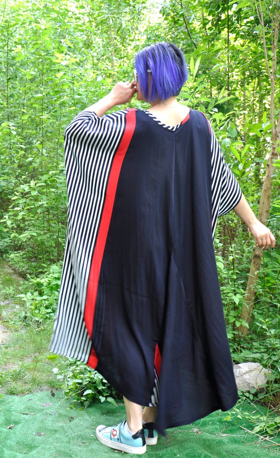 green and navy striped maxi dress Striped Knit Maxi Dress Green / Small main image 0