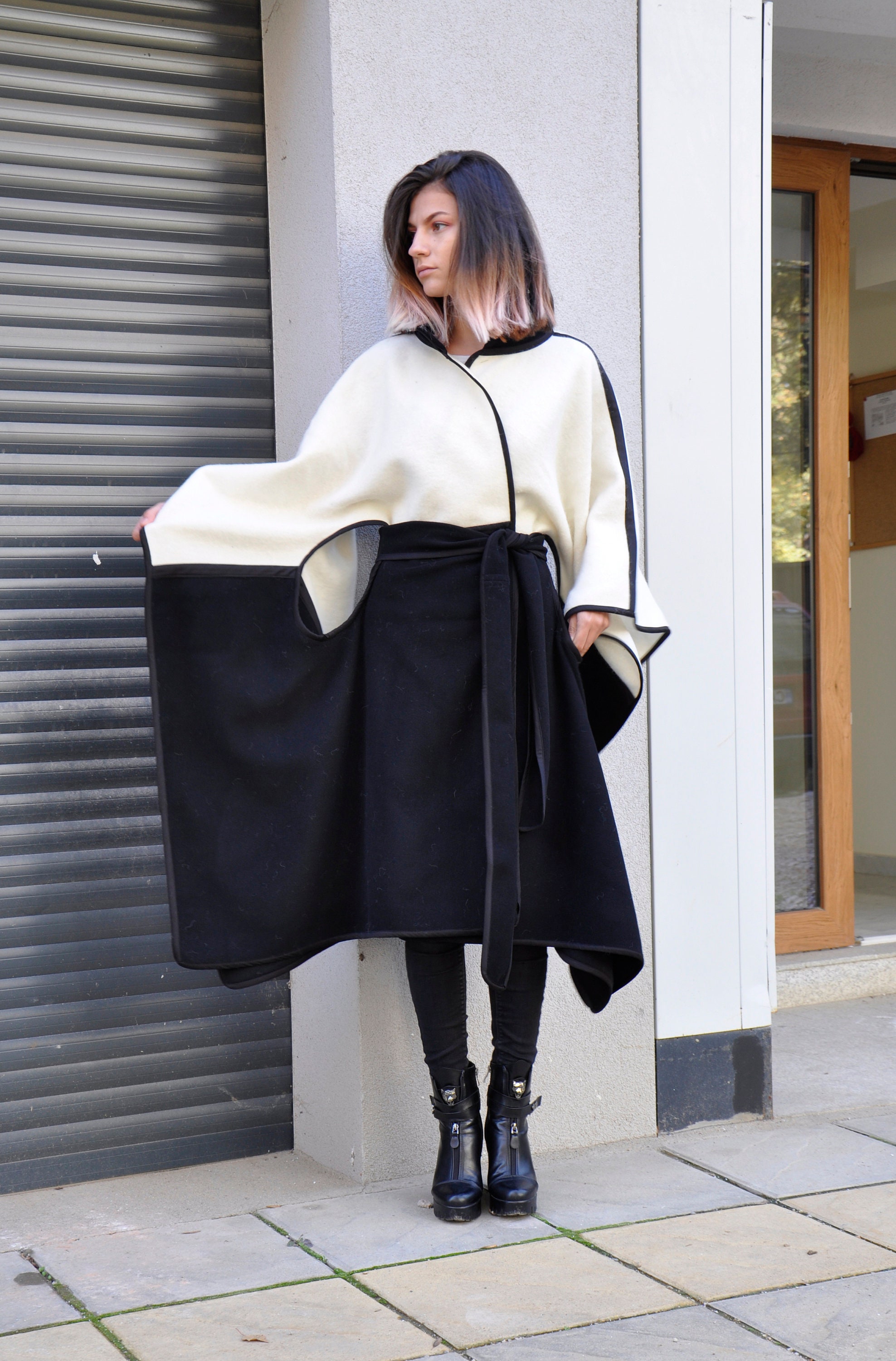 Avantgarde Outerwear Cashmere Wool Cape Coat Extravagant - Etsy