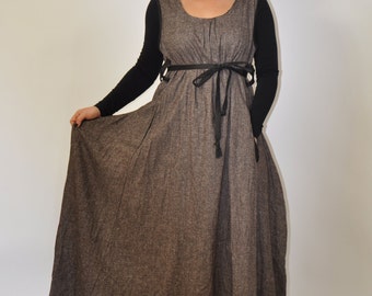 Brown Dress, Wool Dress, Caftan Dress, Sleeveless Caftan, Plus Size Dress, Loose Dress, Oversize Dress, Plus Size Clothing,Brown dress/D1375