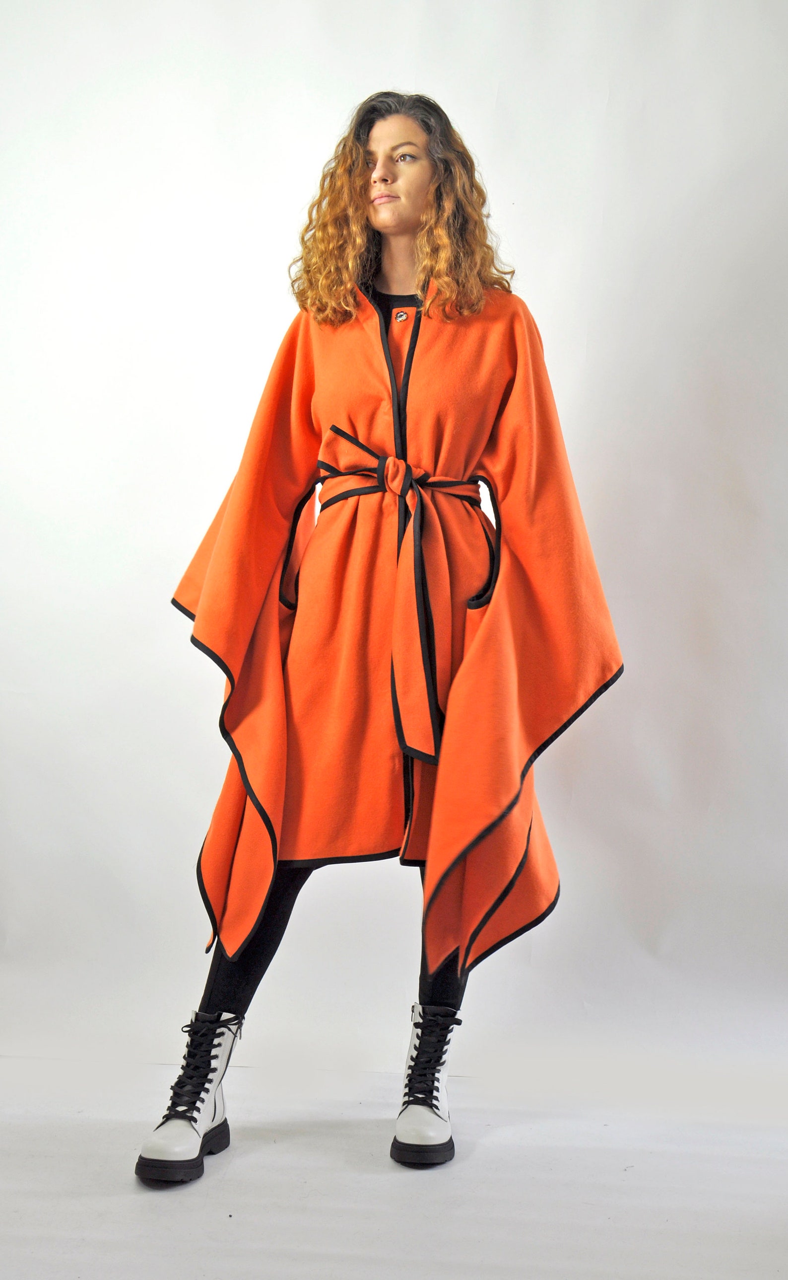 burnt orange bubble coat