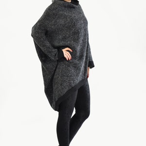 Oversized Sweater, Wool Sweater, Winter Sweater, Plus Size Clothing, Long Sleeve Tunic Sweater, Asymmetrical Tunic, Winter Clothing, Gabyga image 3