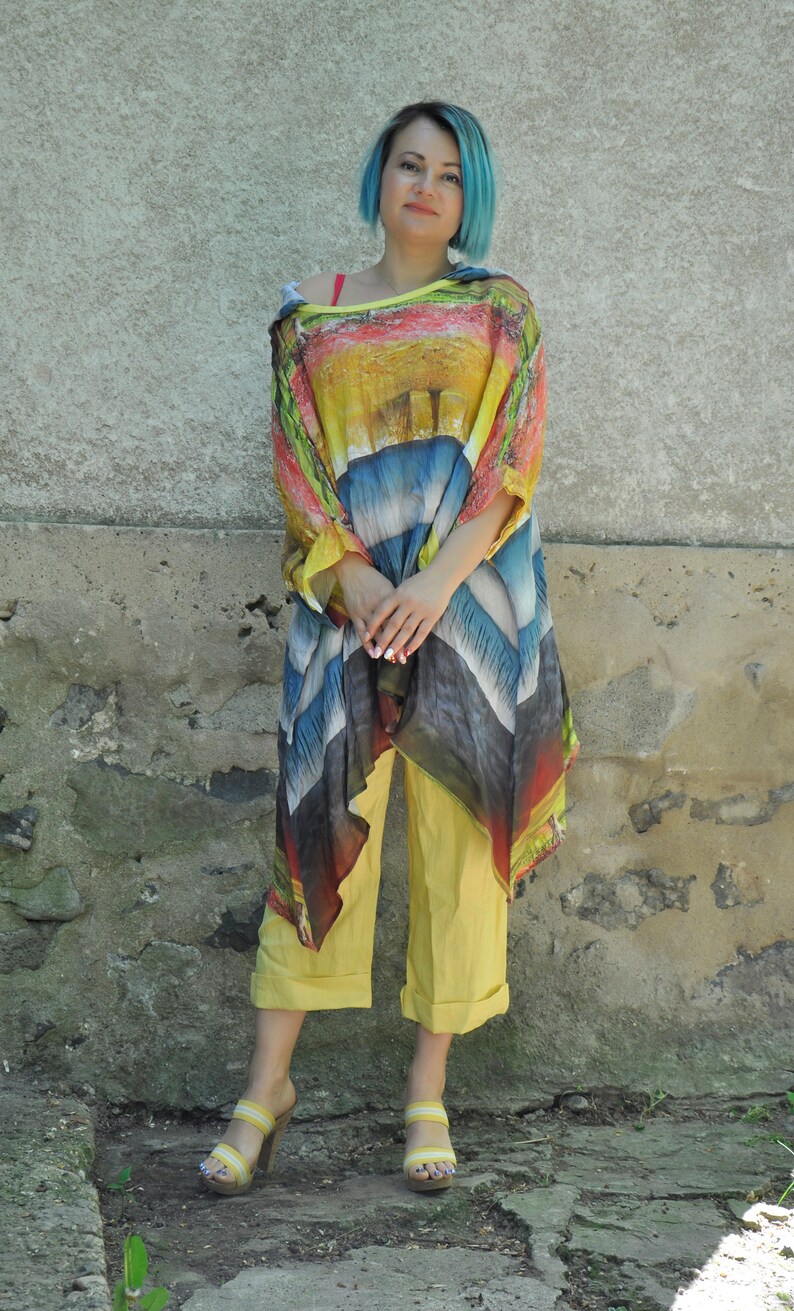 Long Maxi TunicLoose Natural Linen TopWoman plus size TunicLinen shirtMaxi KaftanSummer Long TopExtravagant TunicOversize shirtT1808