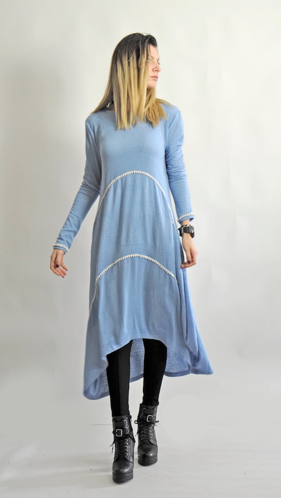 light blue wool dress