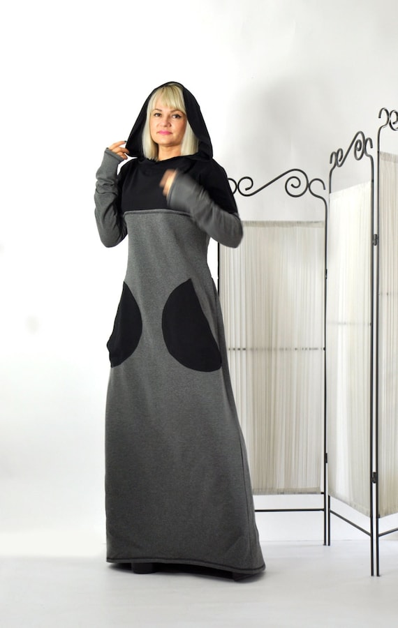 hooded maxi dress