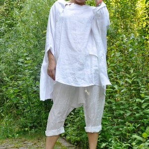 White Tunic, Linen Clothing Women, Plus Size Linen Clothing, Linen Tunic Top, Minimalist Tunic, White Summer Tunic, Maxi Tunic,Gabygaclothes image 7