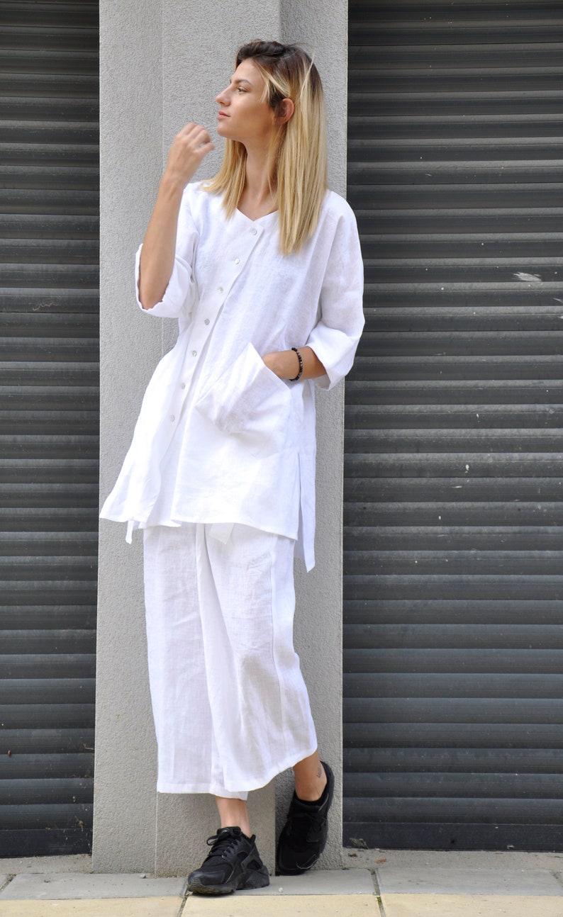 Linen Suit Women Linen Clothing Linen Set of Two Piece - Etsy