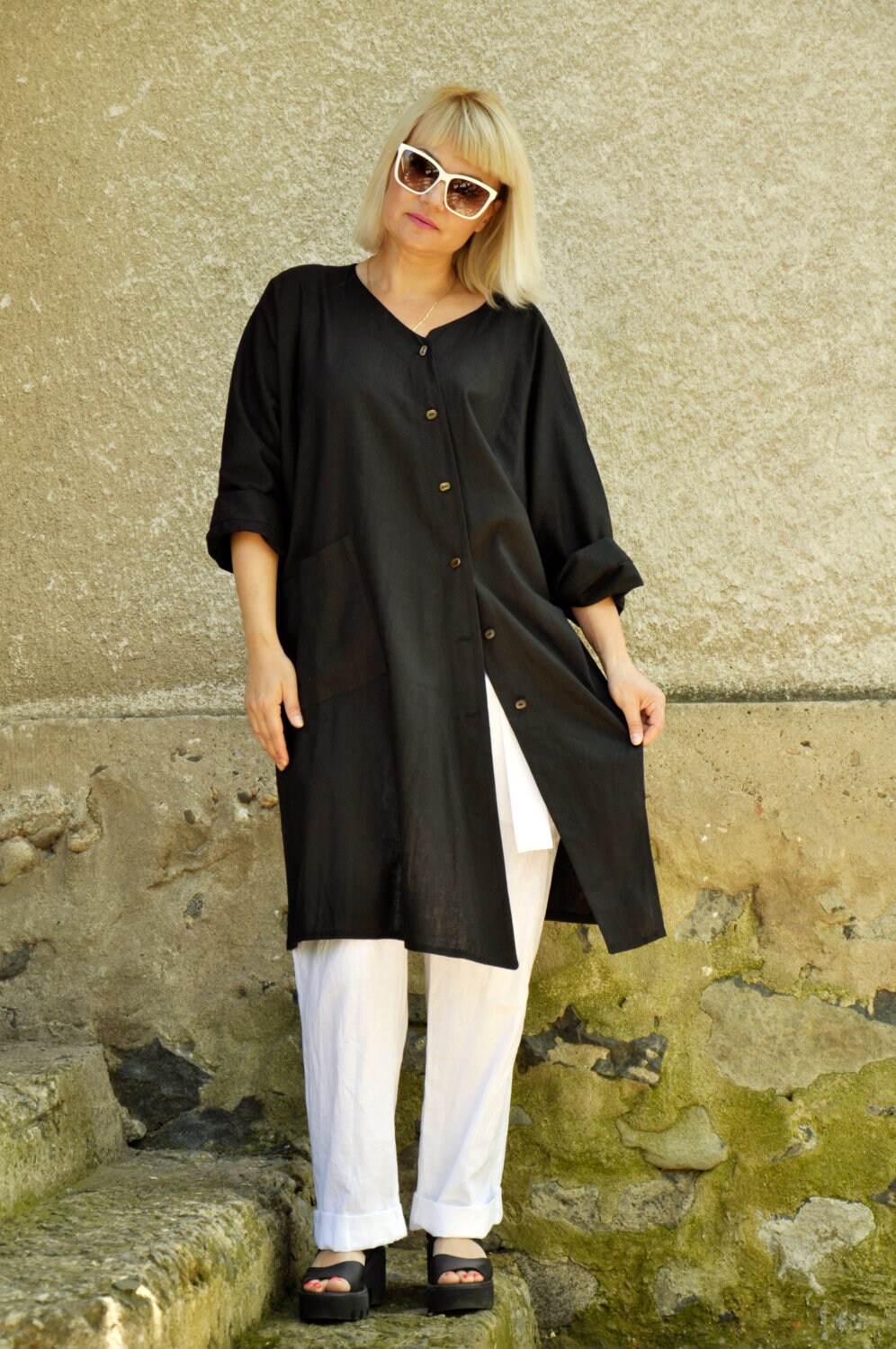 Plus Size Linen Clothes Tunic Top for 