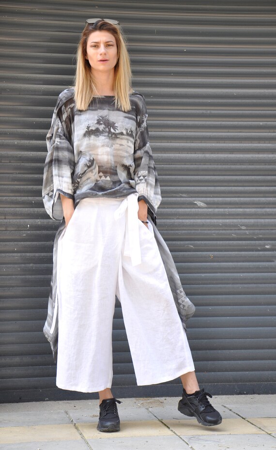 plus size linen beach pants