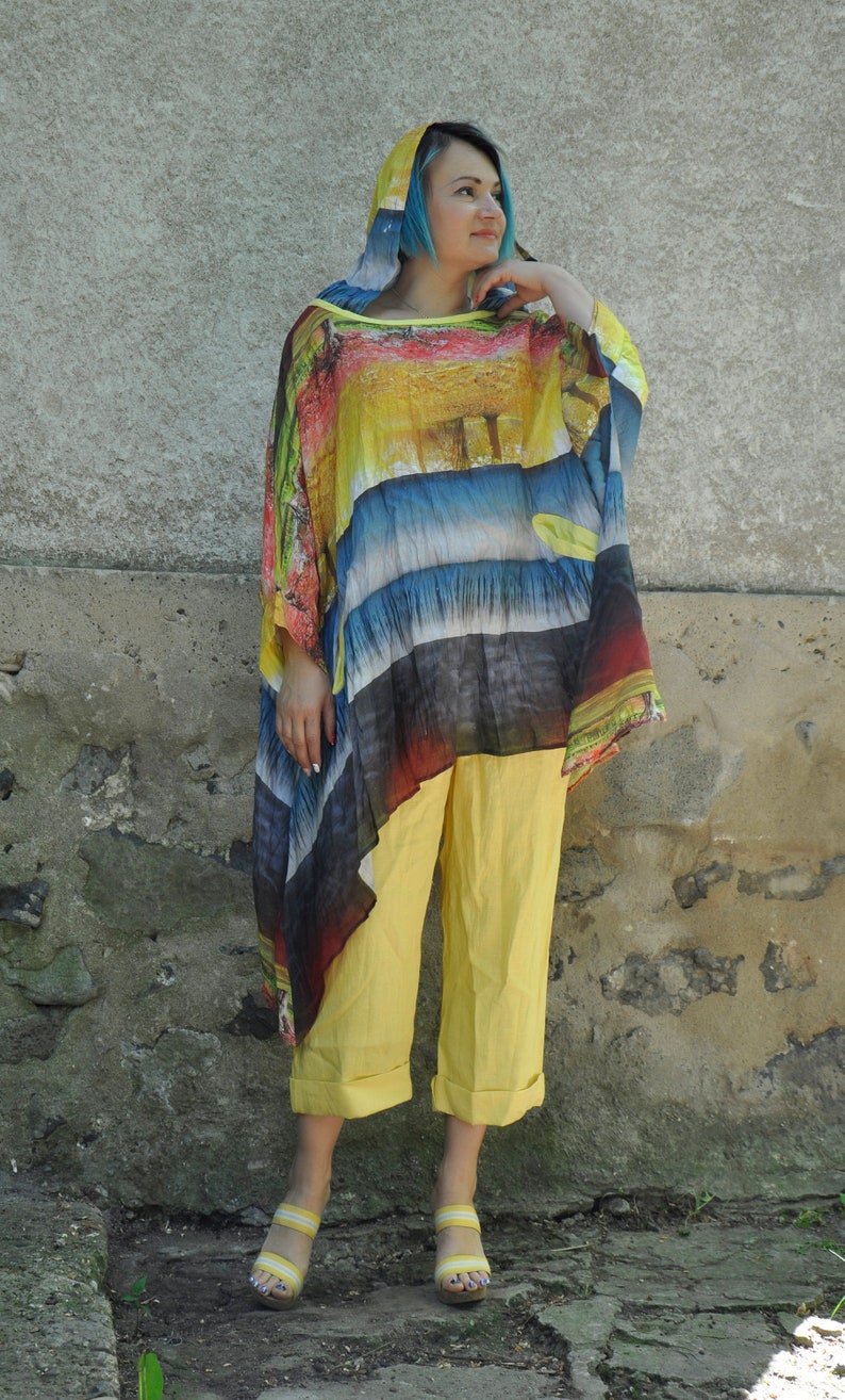 Long Maxi TunicLoose Natural Linen TopWoman plus size TunicLinen shirtMaxi KaftanSummer Long TopExtravagant TunicOversize shirtT1808