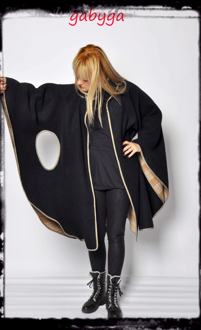 Woman Wool CapeBlack Cloak CoatBlack CapeMaxi Coat100/% Wool CapeHandmade Cloak CapeWinter Wool CoatWool cloakBlack cape C1246