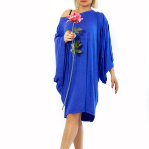 Caftan Mujeres, Vestido Azul Real, Vestido Kaftan de Verano, Boho Kaftan, Ropa de Talla Plus, Vestido para Mujer, Vestido Batwing, Oversize D1417 imagen 4