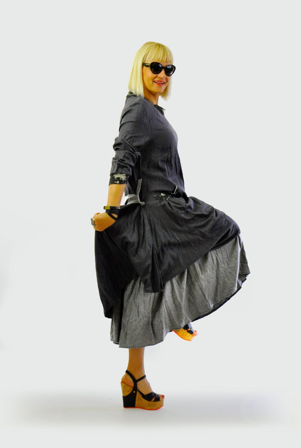 Maxi Wool Dress/casual Wool Long Winter Dress With Etsy