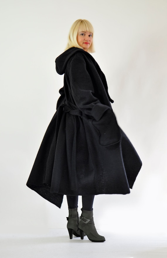 Plus Size Coat, Long Coat, Wool Coat Women, Maxi Coat, Plus Size Clothing, Winter  Coat, Outerwear Clothes, Black Wool Coat, Swing Coat 