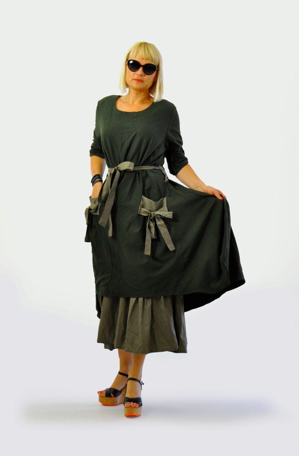 Wool Winter Maxi Dress Gabyga Extravagant Dress Plus Size - Etsy