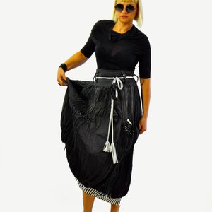 Black Skirt, Long Skirt, Winter Skirt, Taffeta Skirt, Maxi Skirt, Casual Skirt, Extravagant Skirt, Loose Skirt, Cotton Skirt, Plus Size image 2