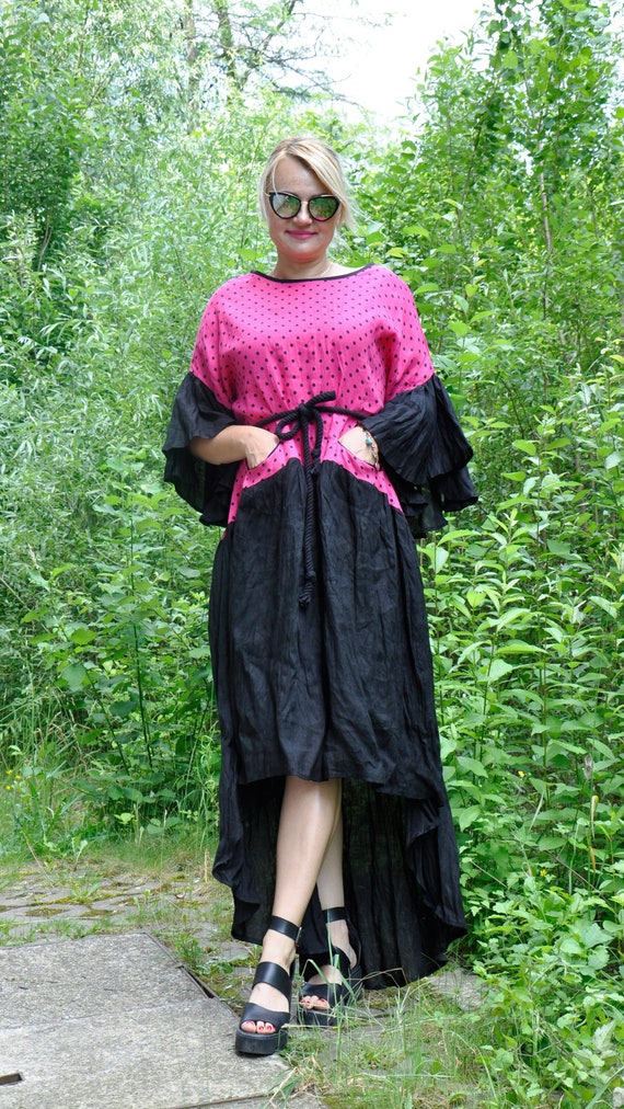 Pink Abaya Asymmetric Dress 