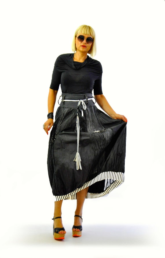 Black Skirt Long Skirt Winter Skirt 