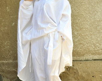 Linen Tunic Shirt, Asymmetric Tunic, White Linen Tunic, Plus Size Clothing, White Linen Shirt, Plus Size Linen, Extravagant Tunic, Gabyga
