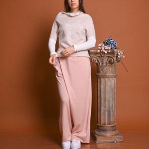 Blush Pink Pants For Women, Wide Leg Pants, Skirt Pants, Plus Size Clothing, Womens Loose Pants, Designer Pants, Oversized Pants,Pink Design image 4