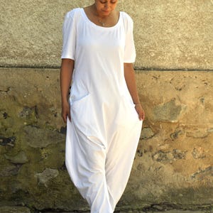 Harem Jumpsuit Women, White Jumpsuit, Yoga Jumpsuit, Cotton Jumpsuit, Drop Crotch Overall, Summer Jumpsuit, Overall Women, Plus Size Clothes