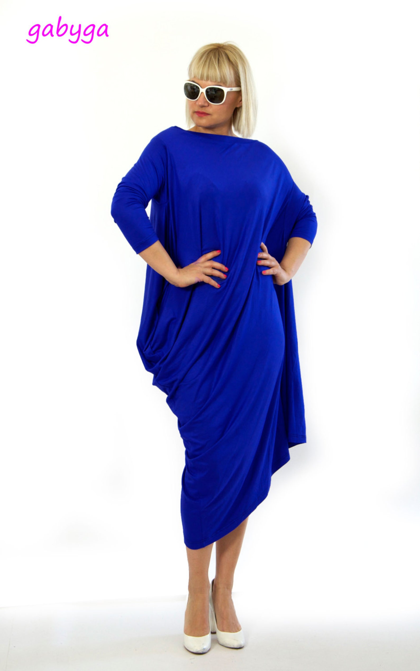 New collection/Royal blue maxi tunic/Oversize kaftan/Maxi blue | Etsy