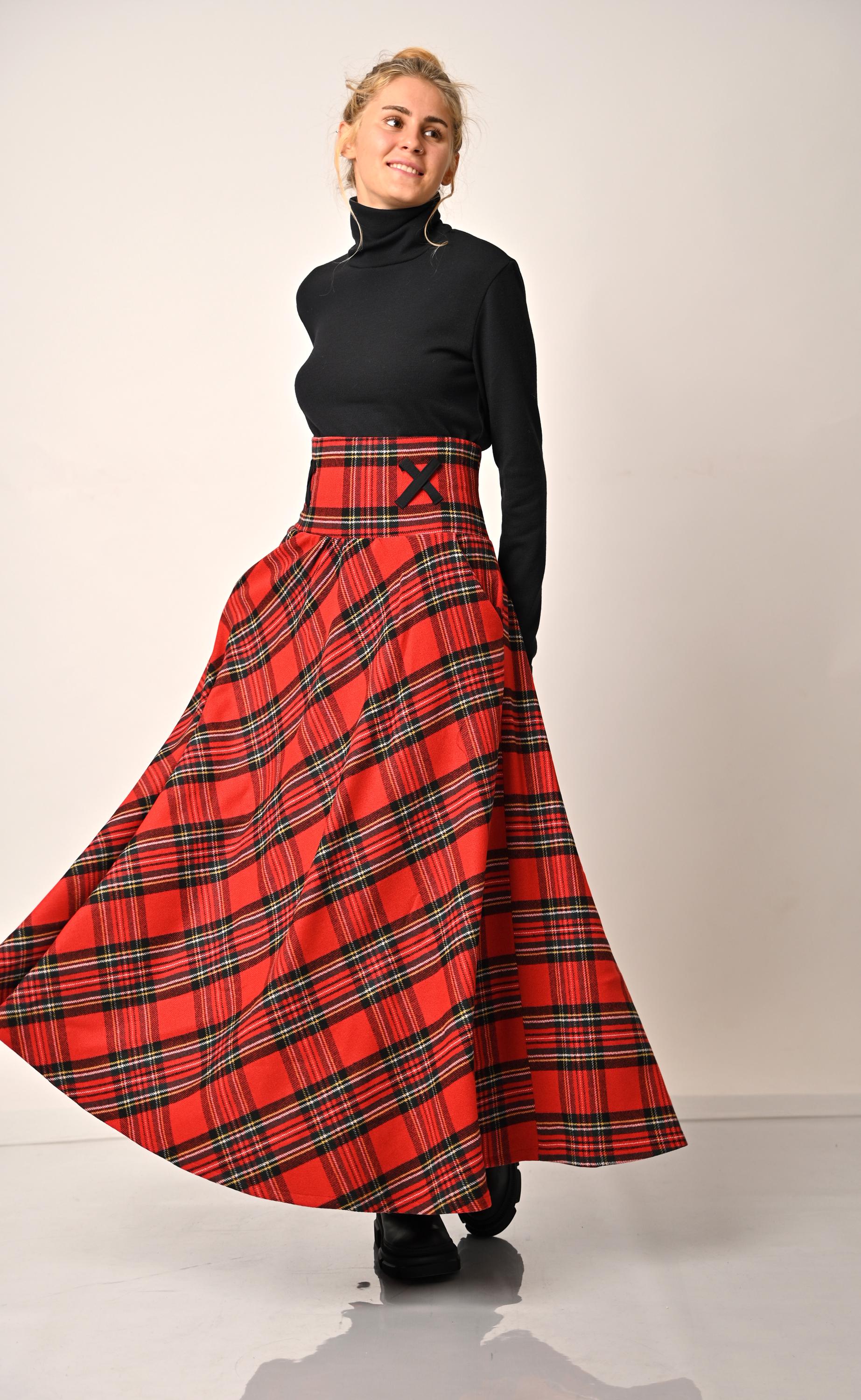 スカート tartan check long skirt_ok.soon ok.soon】tartan check long skirt