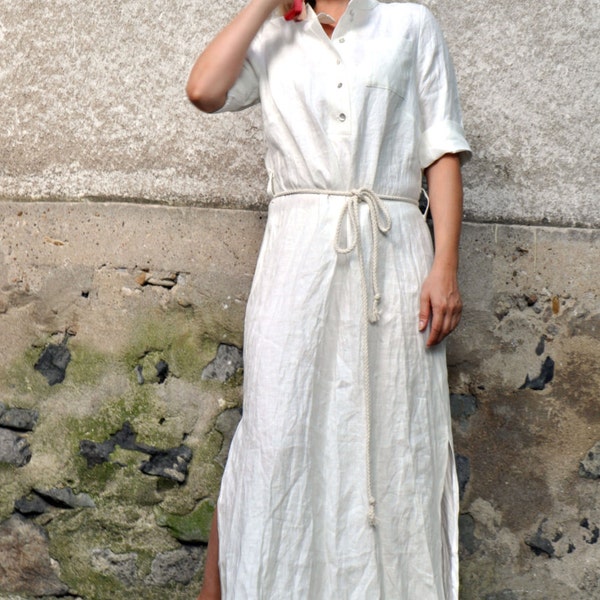 Linen Dress, White Maxi Dress, Linen Clothing, White Linen Dress, Plus Size Clothing, White Summer Dress, Linen Maxi Dress, Plus Size Linen