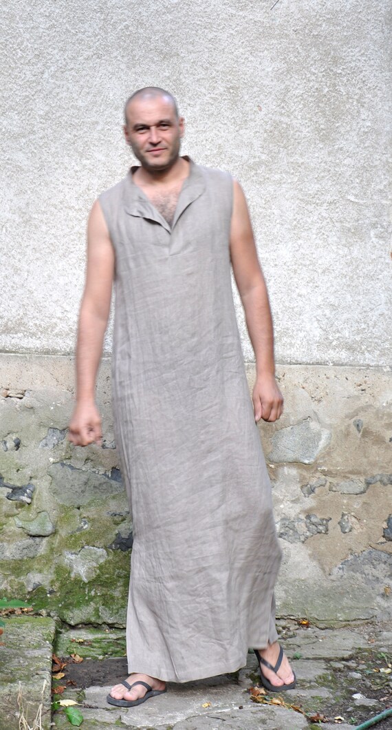 Men Tunic Linen Tunic Men Kaftan Linen Clothing Men Dress - Etsy