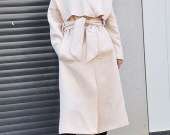 L'or ♡ Wide Lapel Long Coat (Ivory) - library.iainponorogo.ac.id