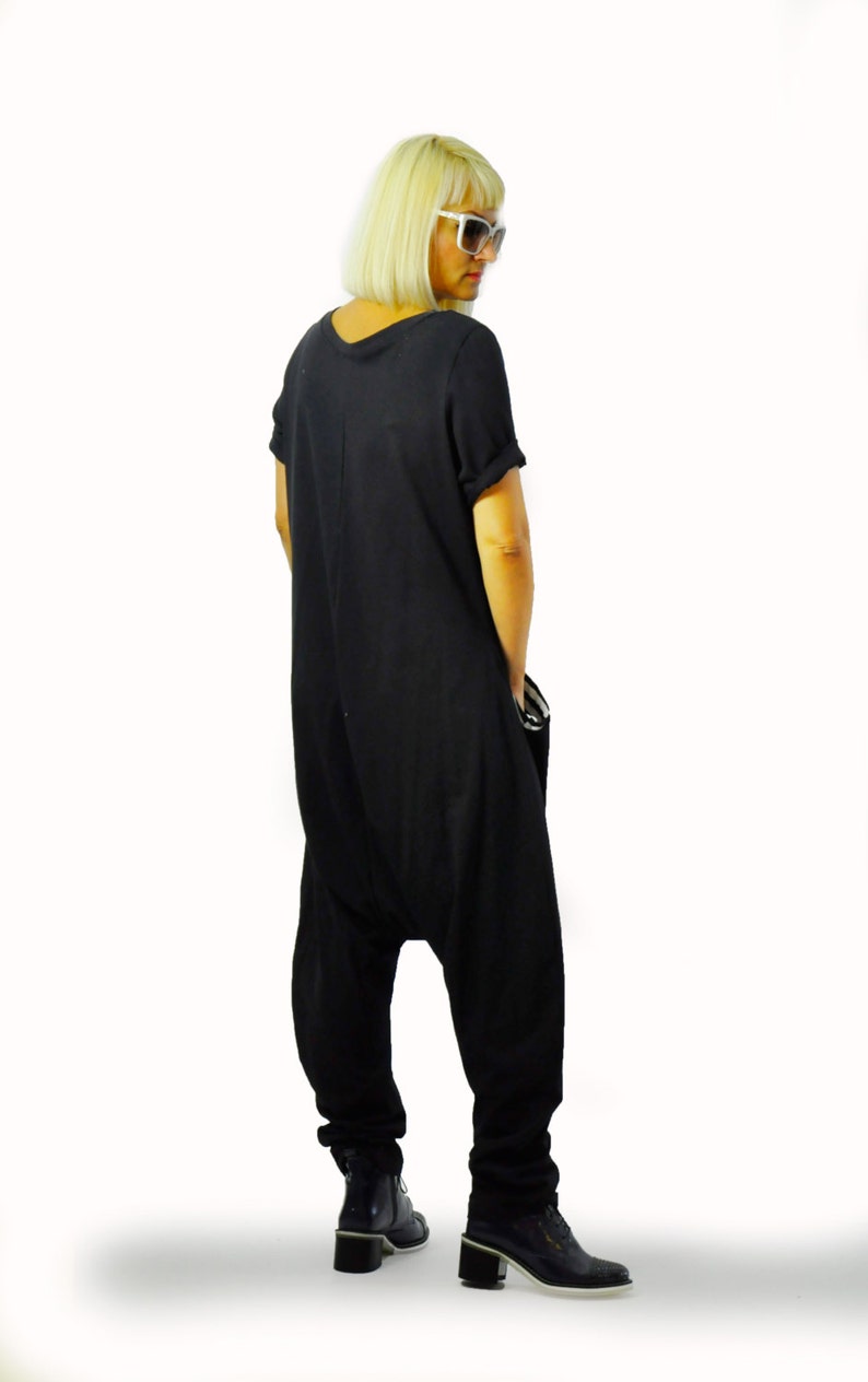 Jumpsuit Women, Plus Size Jumpsuit, Loose Jumpsuit, Harem Jumpsuit, Women Overall, Linen Clothing, Black Jumpsuit, Women Romper,Harem Romper image 5