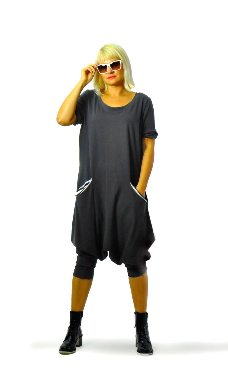 Jumpsuit Women, Plus Size Jumpsuit, Loose Jumpsuit, Harem Jumpsuit, Women Overall, Linen Clothing, Black Jumpsuit, Women Romper,Harem Romper image 4