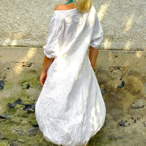White Linen Dress Maxi Asymmetric Dress Plus Size Women - Etsy