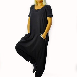 Jumpsuit Women, Plus Size Jumpsuit, Loose Jumpsuit, Harem Jumpsuit, Women Overall, Linen Clothing, Black Jumpsuit, Women Romper,Harem Romper image 3