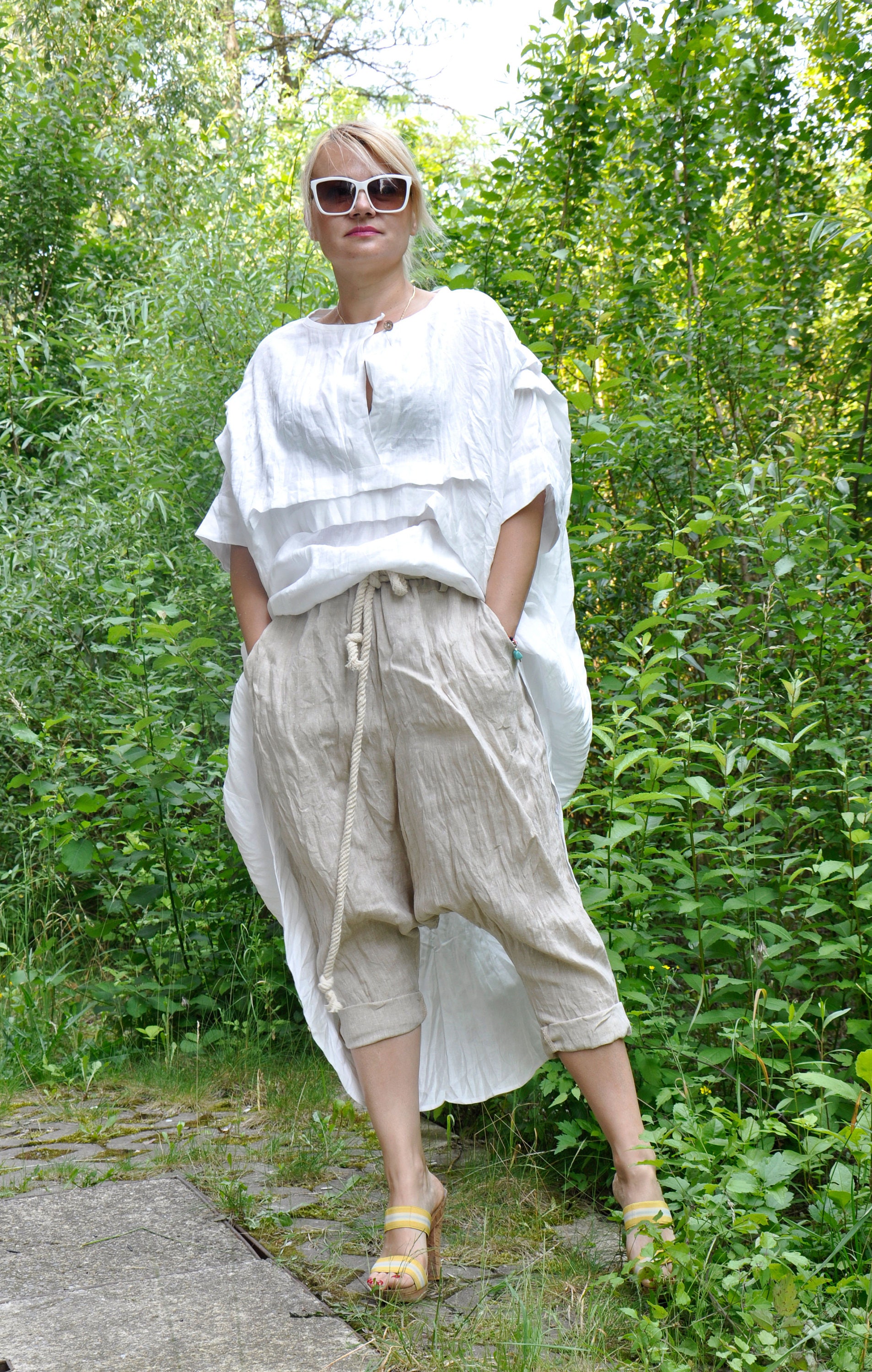 Linen Pants Harem Pants Beige Pants Linen Trousers Linen - Etsy