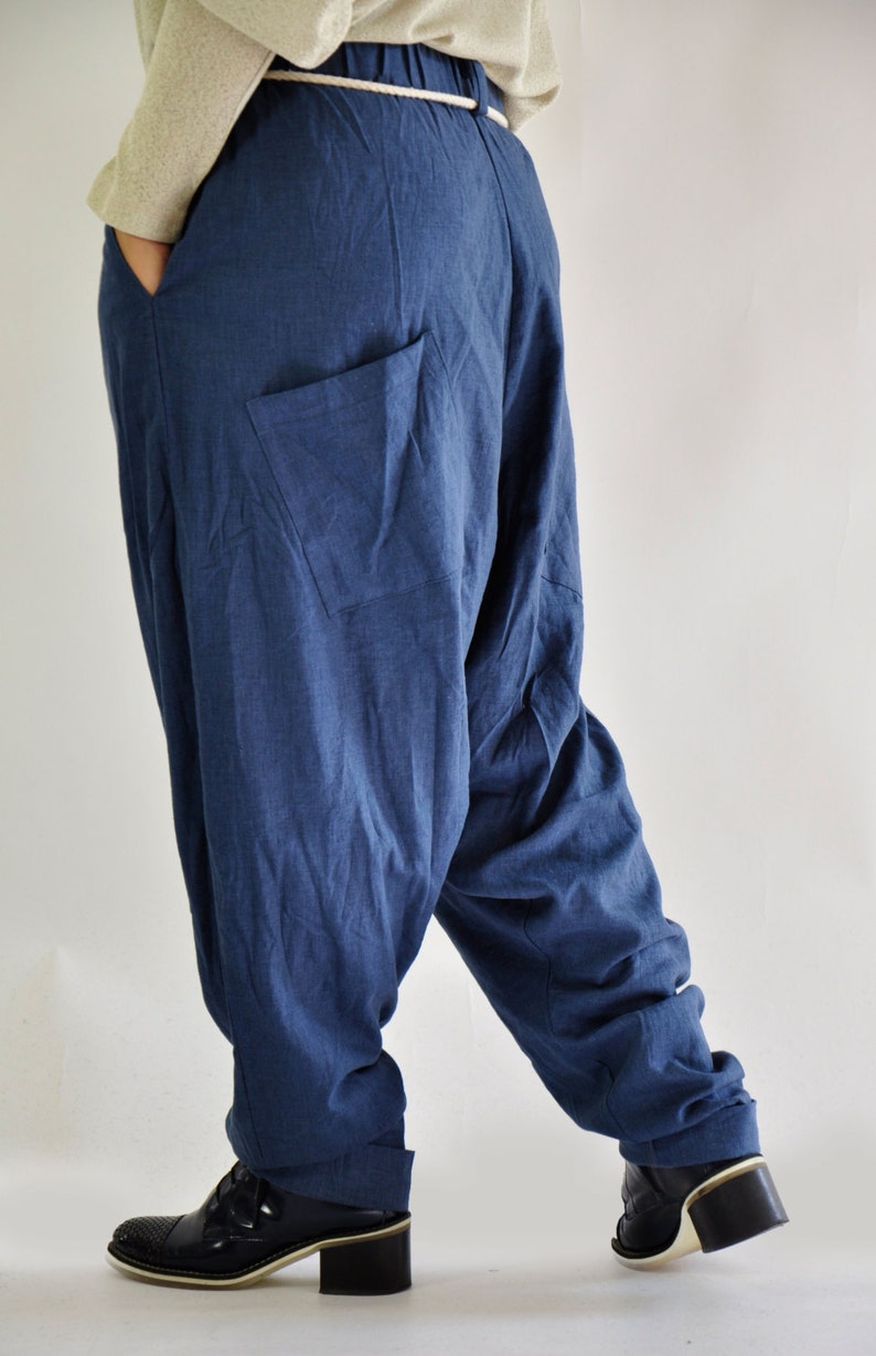 Linen Harem PantsLoose PantsLinen maxi PantsCasual Maxi TrousersHandmade PantsYoga pantsSummer pants Comfortable Linen PantsP0237