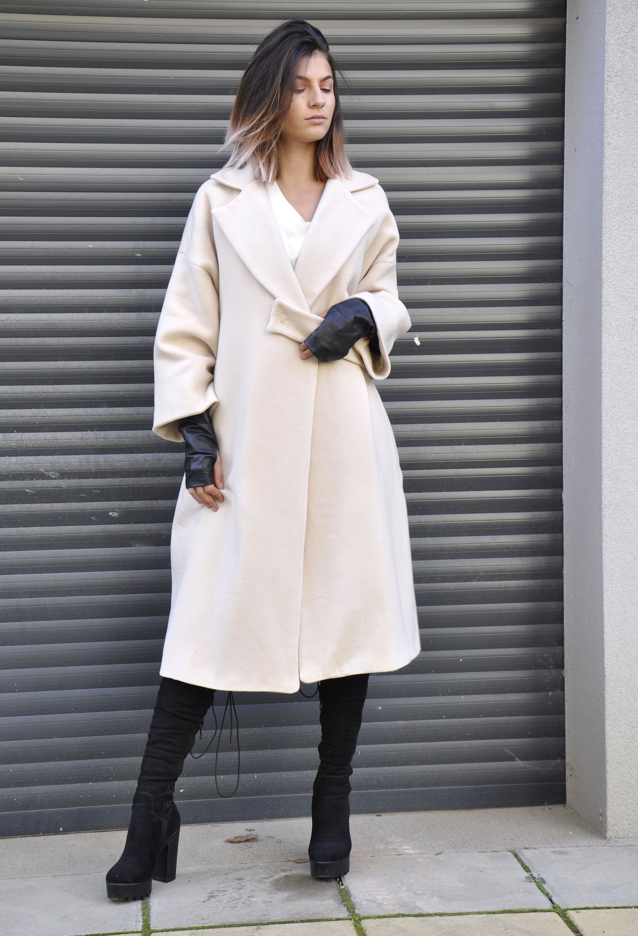 Pale Pink Wool Trench Coat, Plus Size Winter Overcoat - Etsy Pale Pink Wool Trench Coat, Plus Size Winter Overcoat - Etsy