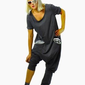 Combinaison noire en lycra, combinaison grande taille, combinaison ample, combinaison sarouel, salopette femme, combinaison en coton, sarouel barboteuse pour femme, combinaison longue