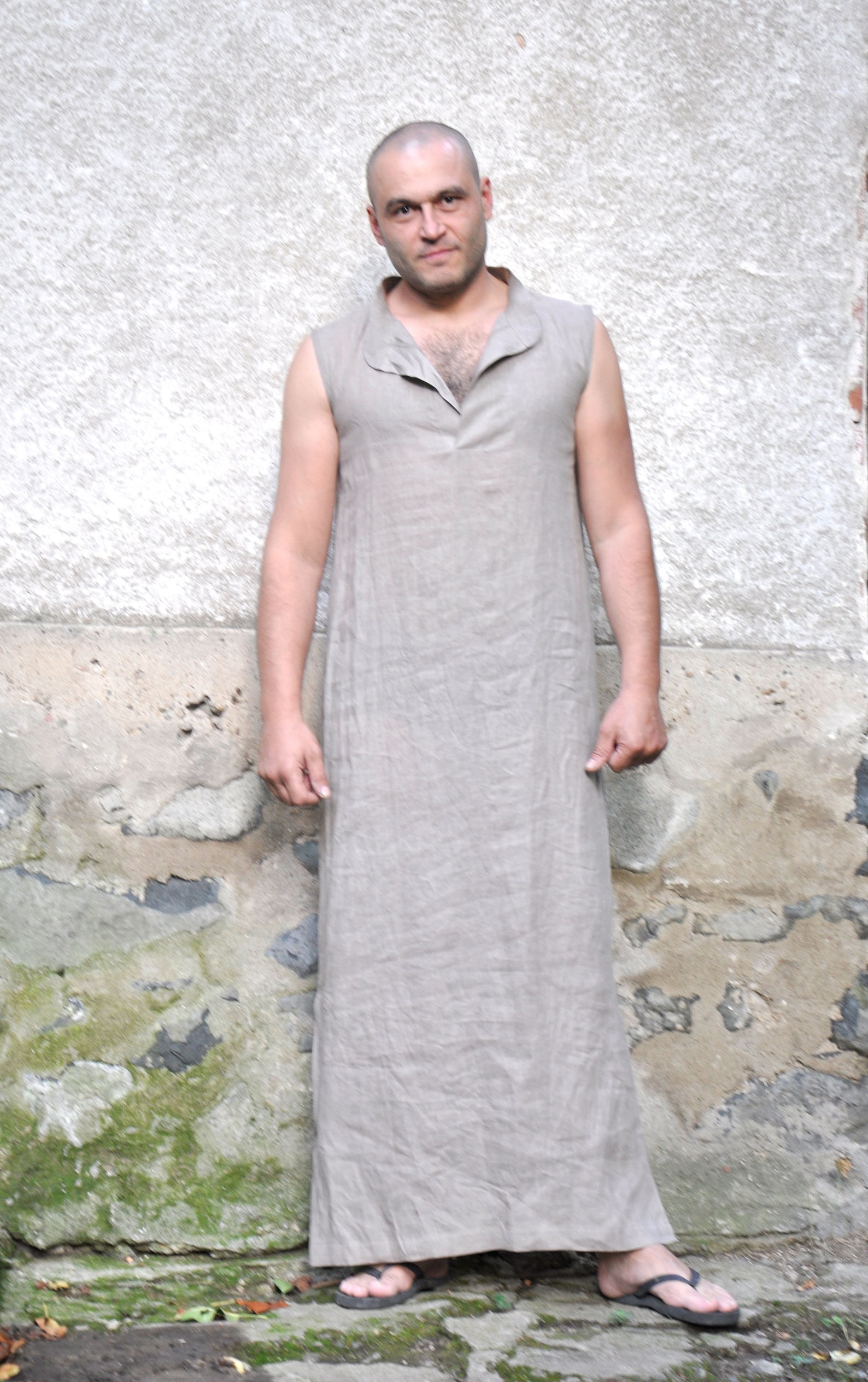 Men Tunic Linen Tunic Men Kaftan Linen Clothing Men Dress Etsy