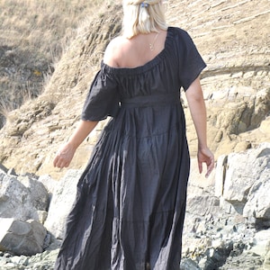 Black Cotton Dress, Maxi Dress, Boho Dress, Kaftan Long Dress, Plus Size Clothing, Black Summer Dress, Plus Size Dress, Black Dress, Summer