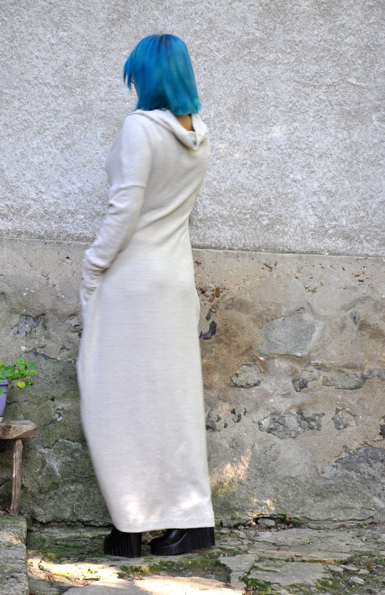 Wool Dress, Wool Dress, Sweater Dress, Winter Dress, Plus Size Clothing, Wool Maxi Dress, White Wool Dress, Winter Maxi Dress, Outerwear image 6