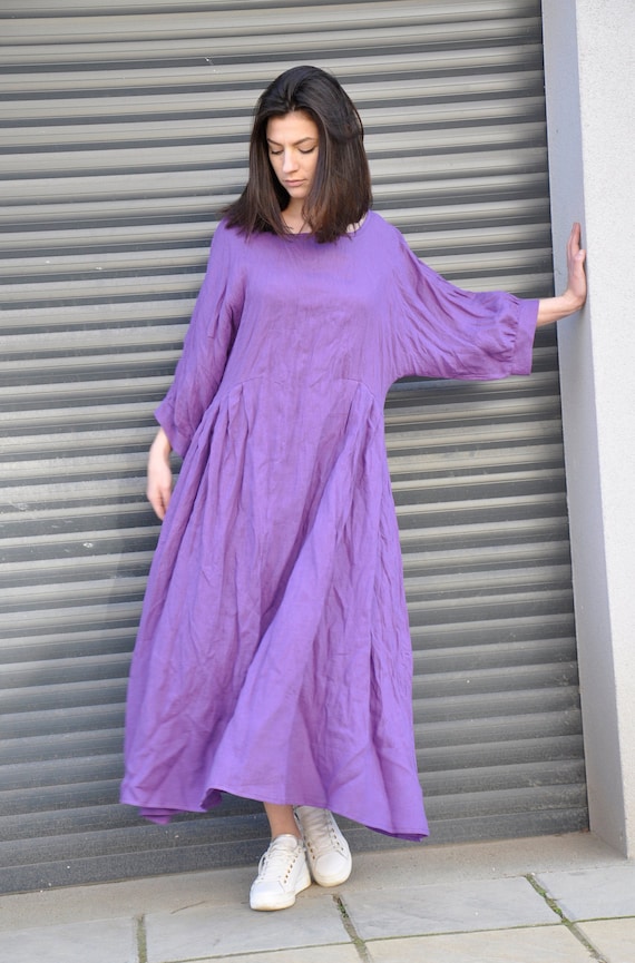 knee length dresses for ladies Stonewashed Linen Women Dress Silvia main image 0