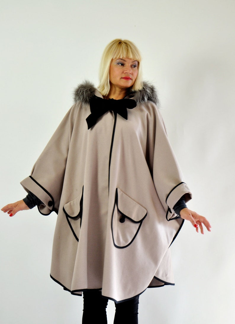 beige cape coat