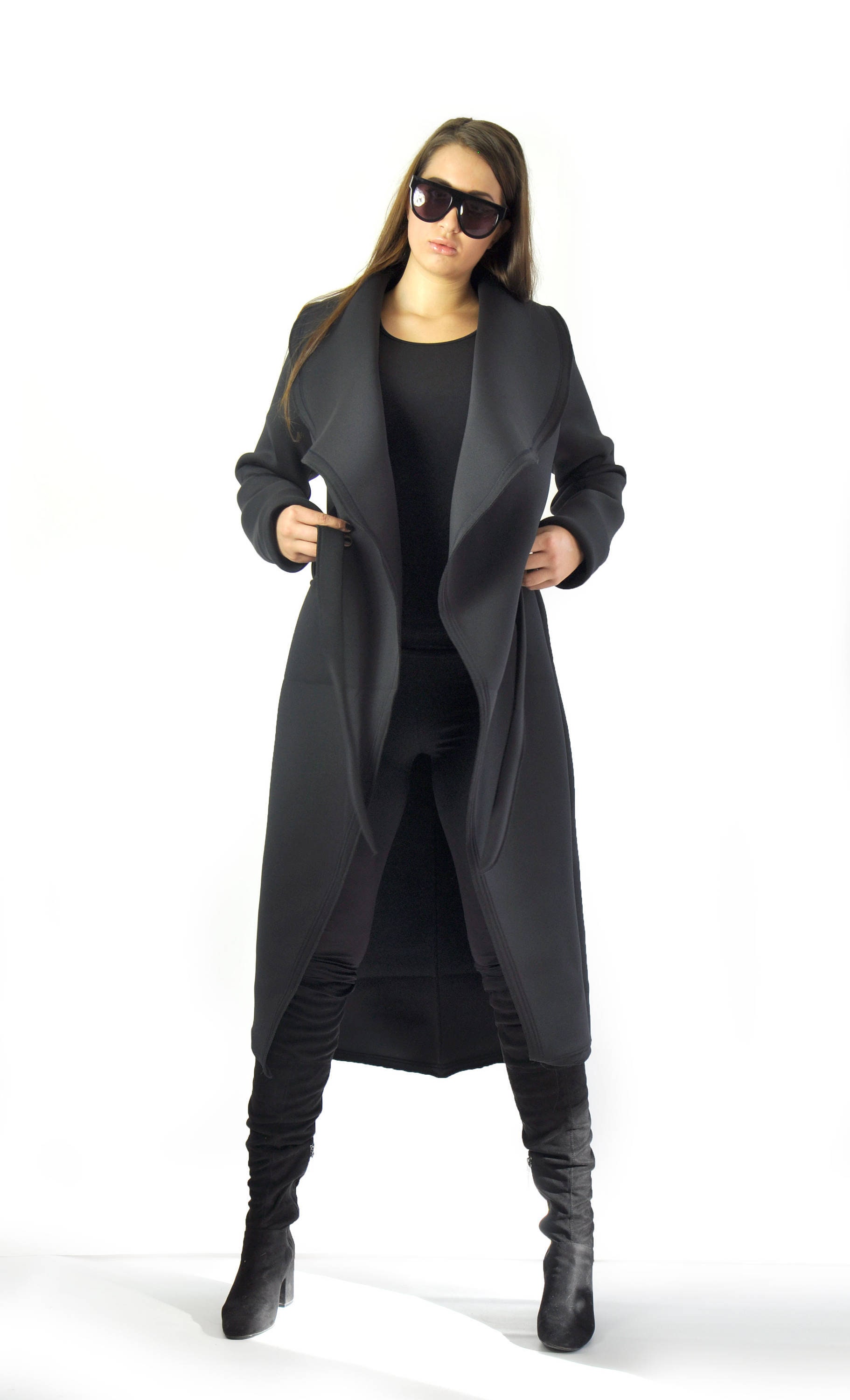 Charcoal Neoprene Coat Maxi Fall/winter 