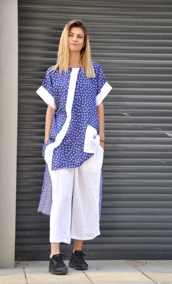 plus size white linen pants suit