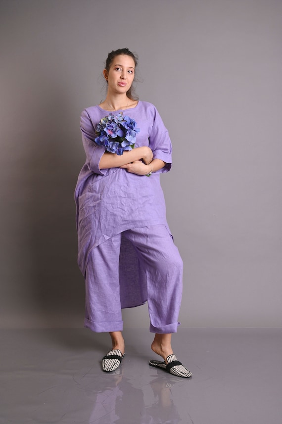 Linen Top and Pants Set Linen Trousers Festival Outfit Linen Clothes Oversized Outfit Linen Pants Set Linen Pants Linnen Etsy UK