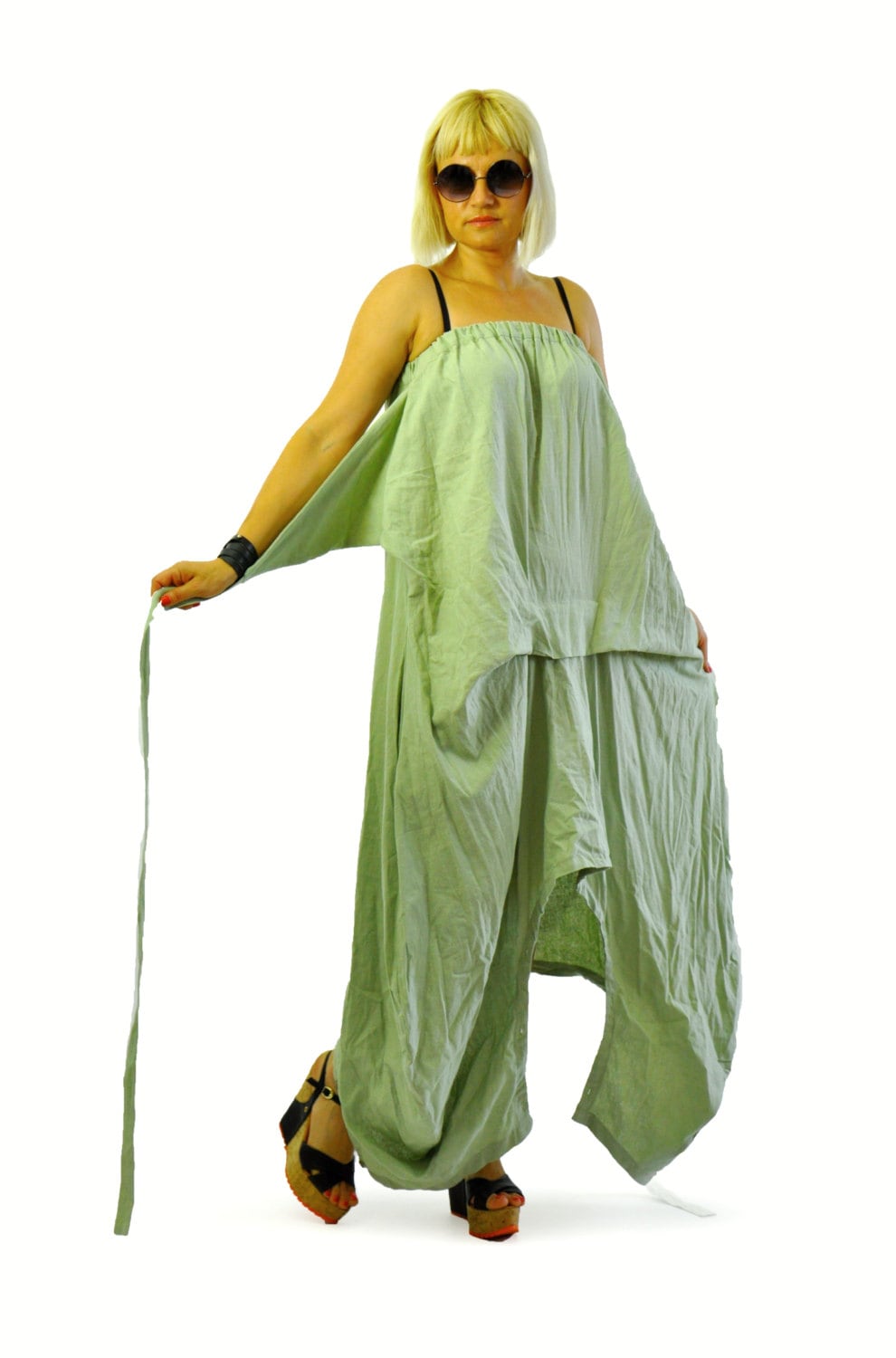 Linen Dress Jumpsuit Dress Linen Maxi Dress Long Summer | Etsy