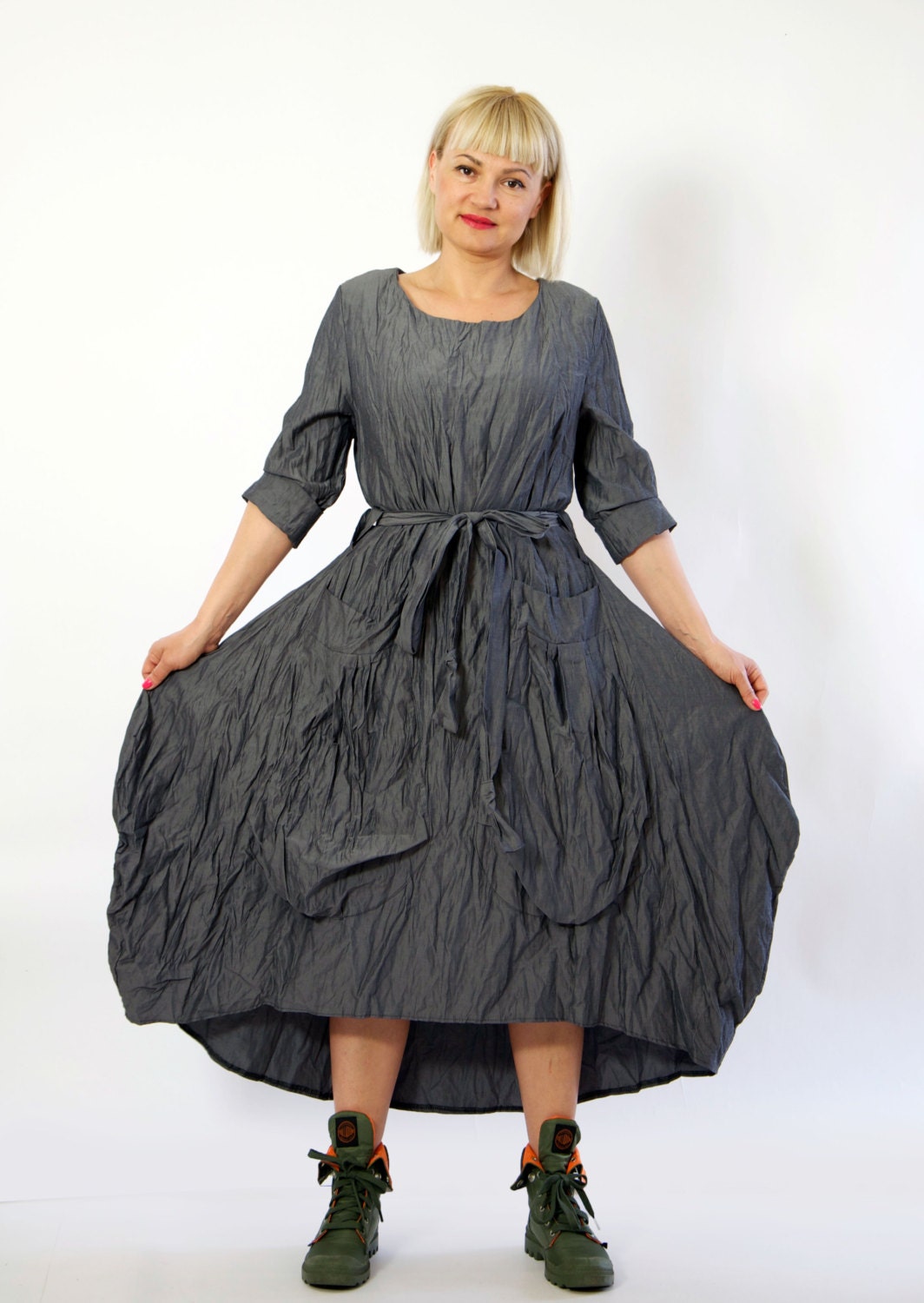 Gray Maxi Dress Kaftan Maxi Dress Plus Size Clothing Loose - Etsy