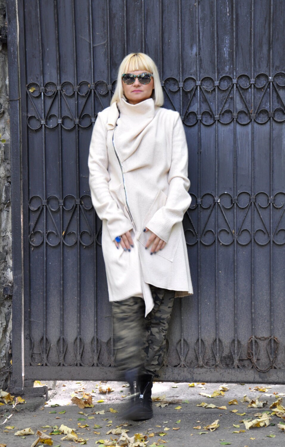 winter white wool coat plus size