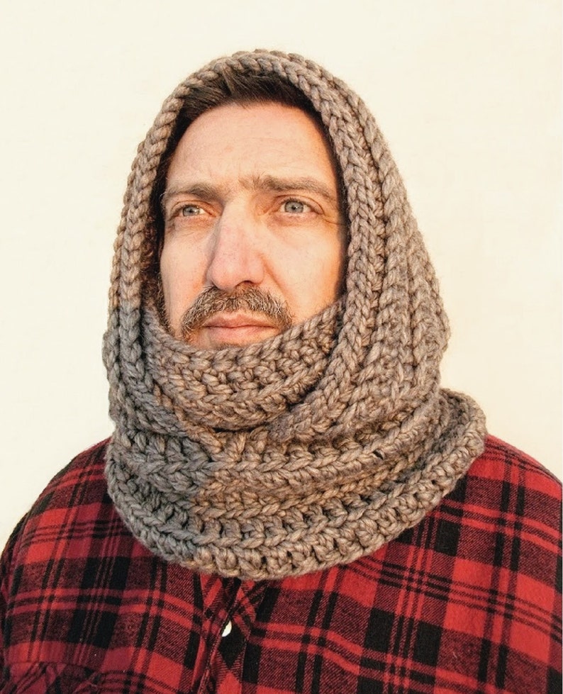 Men's Camel Hooded Scarf/Crochet Camel Scarf/Unisex | Etsy